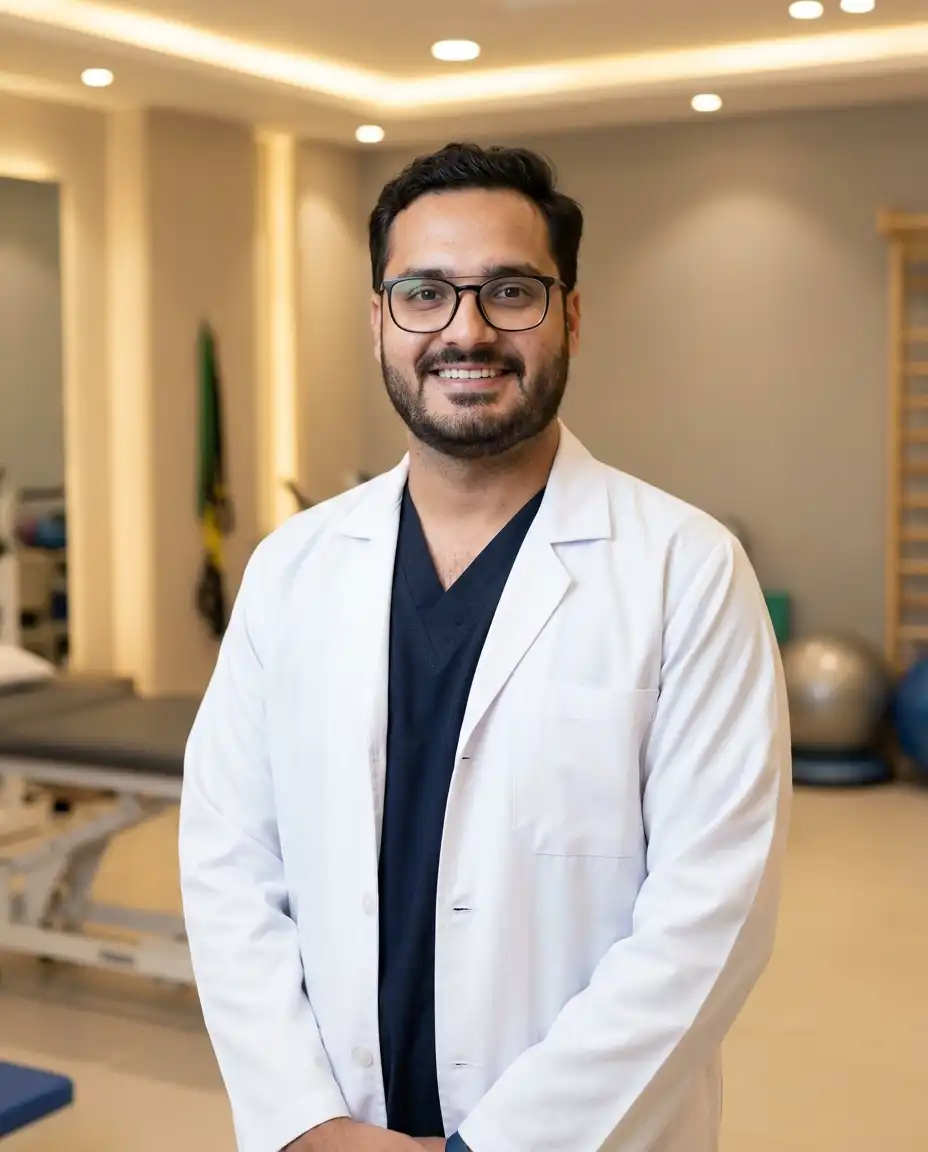 Dr. Usman Ismail performing manual physiotherapy and spinal mobilization